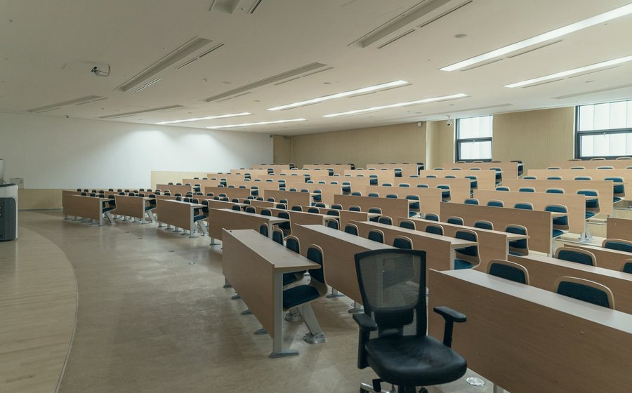 An empty tiered lecture room